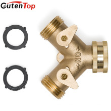 GutenTop Hohe Qualität Messing Metall Dreiweg Messing Y Sharped Swivel Garden Schlauchanschluss